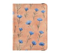 Custodia per passaporto e carte di vaccino, in terracotta, con fiordaliso, blu rustico, custodia per passaporto, custodia per passaporto, per uomini e donne, impermeabile