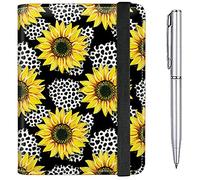 Custodia per passaporto e porta carte vaccino CDC Combo Plus una penna, Girasole Leopard, Moderno