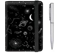 Custodia per passaporto e porta carte vaccino CDC Combo Plus una penna, Luna e stella., Moderno