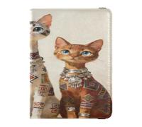 Custodia per passaporto e vaccino in stile etnico, in pelle, stile bohémien, con scomparto per carte di vaccinazione, per uomini e donne, impermeabile