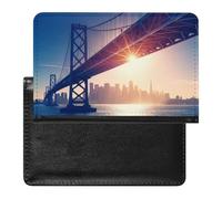 Custodia per passaporto illuminata con skyline di San Francisco, carino, con slot per carte di credito, custodia per passaporto da viaggio, Stile:, Taglia unica