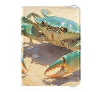 Custodia per passaporto in pelle a forma di granchio sulla spiaggia, portafoglio sicuro nascosto da viaggio per viaggi in famiglia