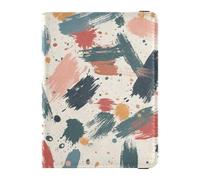 Custodia per passaporto in pelle beige con graffiti a olio, con blocco RFID, organizer per documenti di viaggio, impermeabile