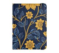 Custodia per passaporto in pelle blu oro etnico floreale arte per portafoglio da viaggio Combo copertura passaporto per le donne leggera