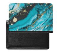 Custodia per passaporto in pelle blu turchese oro marmo custodia porta passaporto custodia sottile da viaggio per passaporto carte di credito carte d'identità carte d'imbarco biglietti organizer