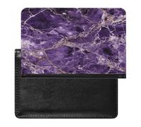 Custodia per passaporto in pelle color marmo viola, con blocco RFID, portafoglio da viaggio, organizer per documenti, protezione passaporto, per uomini e donne
