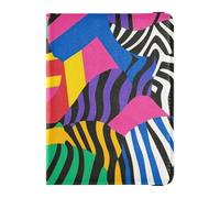 Custodia per passaporto in pelle colorata con arte geometrica per documenti di viaggio organizer protettore porta carte custodia per passaporto per uomo leggero
