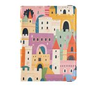 Custodia per passaporto in pelle colorata con castello dei cartoni animati, custodia per vaccino da viaggio, custodia protettiva per passaporto, con slot per carte di vaccino per donne, ultra sottile