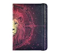 Custodia per passaporto in pelle colorata glitterata con leone astrologico e porta passaporto, con slot per carte di vaccino, ultra sottile, Glitter colorato Tarocchi astrologia leone, 1 size