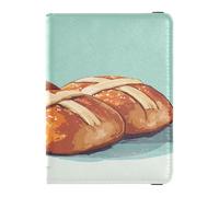 Custodia per passaporto in pelle combinata impermeabile porta carte vaccino combo per donne ragazza badge ID vaccino porta carte portafoglio essenziale da viaggio Happy Easter Hot Cross Buns, Happy