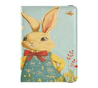 Custodia per passaporto in pelle combinata impermeabile portafoglio passaporto per donne uomini famiglia organizzatore documenti accessori viaggio felice Pasqua coniglio Mr & Mrs, Happy Easter Rabbit