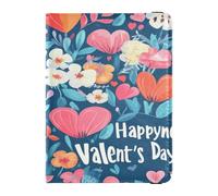 Custodia per passaporto in pelle combinata leggera portafoglio combinato per vacanze in famiglia carino passaporto libro viaggio San Valentino fiori amore cuore gnomo felice San Valentino, San