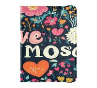 Custodia per passaporto in pelle combinata leggera portafoglio per passaporto per vacanze in famiglia organizer per documenti accessori da viaggio San Valentino fiori Love Heart Love You Mose, San