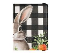 Custodia per passaporto in pelle combinata ultra sottile porta carte vaccino combo per donne e uomini organizer per documenti accessori da viaggio essenziali per il giorno di Pasqua coniglietto carote