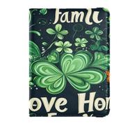 Custodia per passaporto in pelle combinata ultra sottile portafoglio combo per donne uomini famiglia organizer documenti accessori essenziali da viaggio St.Patrick's Home Love Family, Famiglia amorosa