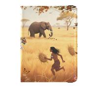 Custodia per passaporto in pelle con animali nella savana africana, antifurto, per denaro e carte di credito, per documenti di viaggio da donna