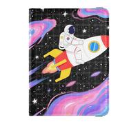 Custodia per passaporto in pelle con astronauta e razzi nello spazio, porta soldi e carte di credito, accessorio indispensabile per viaggi in famiglia