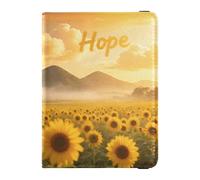 Custodia per passaporto in pelle con campo di girasole con speranza impermeabile porta soldi e carte di credito per documenti di viaggio da uomo