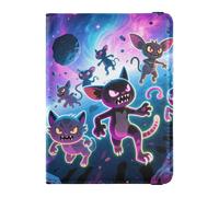 Custodia per passaporto in pelle con immagine di gatto cosmico, impermeabile, portafoglio per soldi e carte, per viaggi d'affari