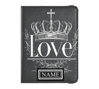 Custodia per passaporto in pelle con nome personalizzato Portafoglio di grande capacità Custodia per soldi e carte per viaggi in famiglia accessori must have corona spine amore stile