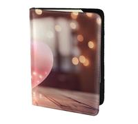 Custodia per passaporto in pelle con scritta "I Love You" con stampa a cuori, ecologica, in vera pelle, essenziale da viaggio