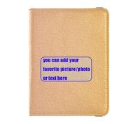 Custodia per passaporto in pelle con sfumatura giallo-arancio, custodia per passaporto combinata, custodia impermeabile, Gradiente giallo-arancio, 1 size