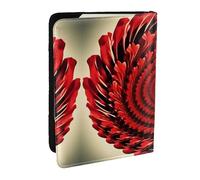 Custodia per passaporto in pelle con stampa a spirale con motivo floreale e vortice, impermeabile, da viaggio, per donne e uomini, Nero , Taglia unica