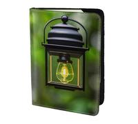 Custodia per passaporto in pelle con stampa di lucciole e lanterne, per donne e uomini, portafoglio da viaggio porta passaporto, nero, Taglia unica