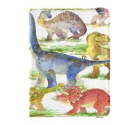 Custodia per passaporto in pelle ecologica in poliuretano, leggera, per donne e uomini, per famiglia, badge, vaccino, tessere, portafoglio, viaggi, acquerelli, dinosauri, Multi, 1 size, Casual