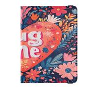 Custodia per passaporto in pelle, impermeabile, per donne e ragazze, organizer per documenti, accessori da viaggio, San Valentino, fiori Ture Love Heart Hug Me, San Valentino fiori Ture Love Heart hug