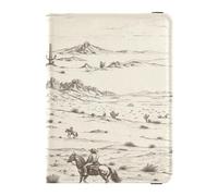 Custodia per passaporto in pelle, impermeabile, per donne e uomini, porta badge, carta d'identità, portafoglio da viaggio, deserto, paesaggio, montagne, cactus, cowboy, Multi, 1 size, Casual