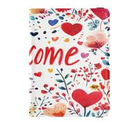 Custodia per passaporto in pelle leggera con porta carte di vaccino Combo per donne e uomini badge ID vaccino porta carte portafoglio viaggio San Valentino fiori rosso amore cuore petali benvenuto,