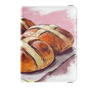 Custodia per passaporto in pelle, leggera, custodia protettiva per vaccino, per donne e ragazze, organizer per documenti, accessori da viaggio per Pasqua, Happy Easter Hot Cross Buns, 1 size, Casual