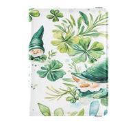 Custodia per passaporto in pelle leggera, portafoglio per passaporto, per donne e uomini, carino, passaporto, essenziale da viaggio, motivo: gnomo portafortuna di San Patrizio, La fortuna dello gnomo