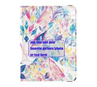 Custodia per passaporto in pelle multicolore con fiori e faccine di gatto personalizzabili per documenti di viaggio, organizer per passaporto, leggero, multicolore affascinante gatto faccia fiori, 1