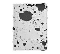 Custodia per passaporto in pelle nera e bianca con macchie di inchiostro ad acquerello Combo per viaggio Custodia protettiva per passaporto da viaggio con slot per carte di vaccinazione per uomo