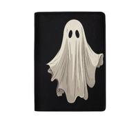 Custodia per passaporto in pelle per passaporto, Spettro carino su nero