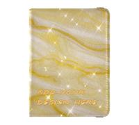 Custodia per passaporto in pelle personalizzata Combo falso Glitter marmo grano oro passaporto personale portafoglio badge ID vaccino titolare carta portafoglio impermeabile, falso glitter marmo grano
