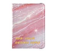 Custodia per passaporto in pelle personalizzata Combo falso Glitter marmo grano rosa copertura passaporto personale badge ID vaccino titolare carta portafoglio impermeabile, Glitter finto marmo grana