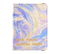 Custodia per passaporto in pelle personalizzata Combo Giallo Blu Navy Viola Custodia per passaporto personalizzata Carino libro per passaporto leggero, giallo blu navy viola, Giallo Blu Navy viola