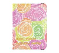 Custodia per passaporto in pelle personalizzata Combo Rose Colorato personalizzato Custodia per passaporto Documento Organizer Accessori per il supporto impermeabile, Rosa colorata, Rosa colorata