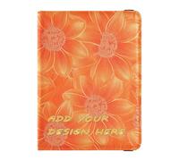 Custodia per passaporto in pelle personalizzata Custodia per passaporto arancione Daisy personalizzata Custodia protettiva per vaccino Badge ID Porta carte di vaccino Portafoglio impermeabile,