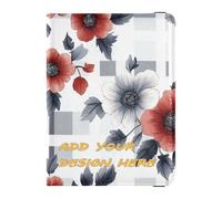 Custodia per passaporto in pelle personalizzata motivo floreale a scacchi personalizzato documenti di viaggio organizer protezione passaporto custodia ultra sottile, motivo floreale a scacchi, Motivo