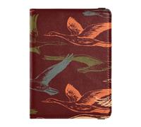 Custodia per passaporto in pelle portafoglio impermeabile per passaporto per donne uomini famiglia carino passaporto libro viaggio essenziale volare Greylag oche, Multi, 1 size, Casual