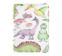 Custodia per passaporto in pelle Portafoglio leggero Combo per donne uomini famiglia organizzatore documenti accessori da viaggio Essentials Set Cartoon Acquerello Dinosauri, Multi, 1 size, Casual