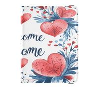 Custodia per passaporto in pelle portafoglio ultra sottile combo per donne uomini famiglia badge ID vaccino porta carte portafoglio viaggio essenziale San Valentino fiori amore cuore petali benvenuto,