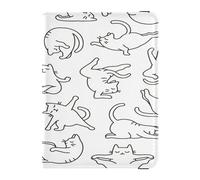 Custodia per passaporto in pelle PU Combo portafoglio impermeabile Combo per donne ragazza organizer documenti accessori viaggio cartone animato scarabocchio gatto, Multi, 1 size, Casual