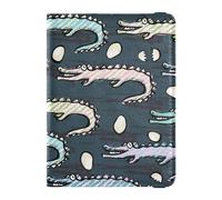 Custodia per passaporto in pelle PU Combo ultra sottile porta carte vaccino combo per donne ragazza badge ID vaccino porta carte portafoglio essenziale da viaggio coccodrilli alligatori blu, Multi, 1