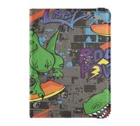 Custodia per passaporto in pelle PU Combo ultra sottile portafoglio porta passaporto per vacanze in famiglia badge ID vaccino porta carte portafoglio essenziale da viaggio graffiti skateboard