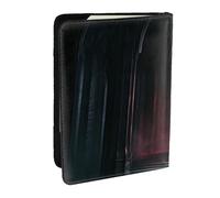 Custodia per passaporto in pelle PU con finestre ad arco gotico con finestre ad arco e luci rosse, custodia per passaporto da viaggio per uomo e donna, 16,5 cm, Nero , Taglia unica